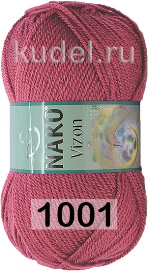 Пряжа Nako Vizon 01001 ВИШНЕВЫЙ