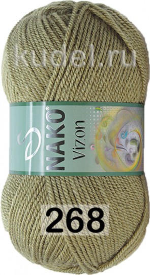 Пряжа Nako Vizon 00268 ВОЕННО-ЗЕЛЕНЫЙ