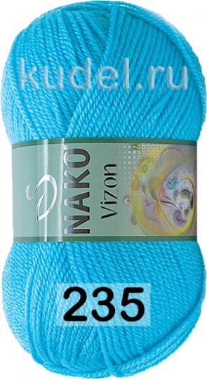 Пряжа Nako Vizon 00235 голубая бусина