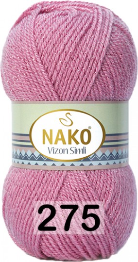 Пряжа Nako Vizon Simli 00275 пыльная роза