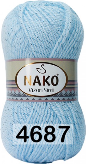 Пряжа Nako Vizon Simli 04687 св.голубой