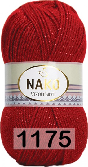 Пряжа Nako Vizon Simli 01175 т.красный