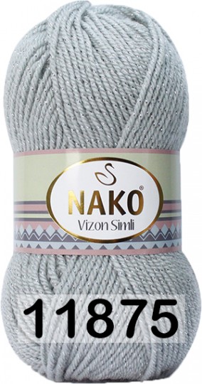 Пряжа Nako Vizon Simli 11875 св.серый
