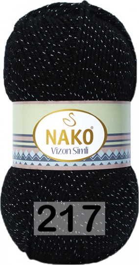 Пряжа Nako Vizon Simli 00217 черный