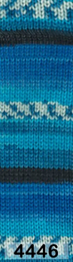 Пряжа Alize Superwash Comfort Socks 4446 голуб.черн. василек.