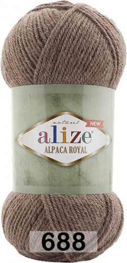 Пряжа Alize Alpaca Royal new 688 коричневый меланж
