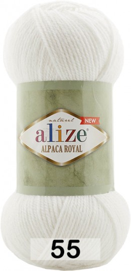 Пряжа Alize Alpaca Royal new 055 белый