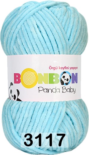 Пряжа Nako Bonbon Panda Baby 3117 св.бирюза