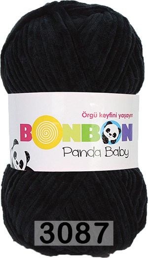Пряжа Nako Bonbon Panda Baby 3087 черный