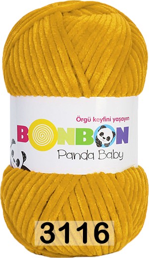 Пряжа Nako Bonbon Panda Baby 3116 желтый