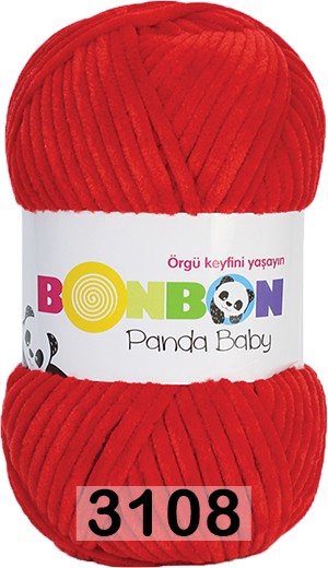 Пряжа Nako Bonbon Panda Baby 3108 красный