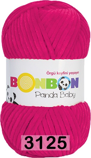 Пряжа Nako Bonbon Panda Baby 3125 насыщенный розовый