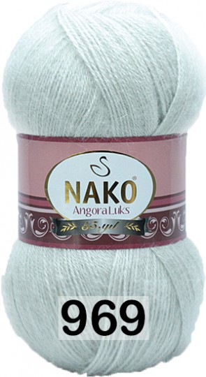 Пряжа Nako Angora Luks 00969 серебристо-серый