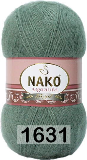 Пряжа Nako Angora Luks 01631 ЗЕЛЕНЫЙ ЦВЕТ МИНДАЛЯ