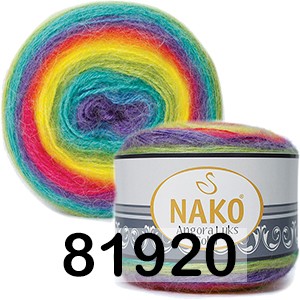 Пряжа Nako ANGORA LUKS COLOR 81920 ФИОЛЕТ.ЖЕЛТ.КРАСНЫЙ