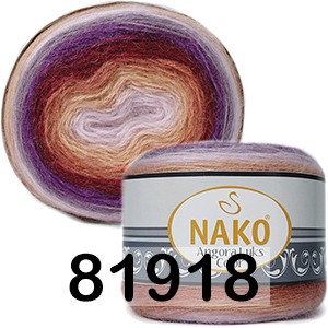 Пряжа Nako ANGORA LUKS COLOR 81918 РОЗОВ.ОРАНЖ.ФИОЛЕТ.