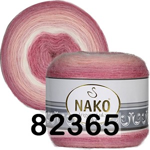 Пряжа Nako ANGORA LUKS COLOR 82365 бел.роз.темн.розовый