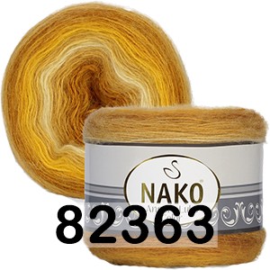 Пряжа Nako ANGORA LUKS COLOR 82363 экрю-рыжий