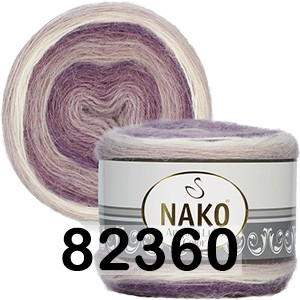Пряжа Nako ANGORA LUKS COLOR 82360 бело- пыльн.сирень