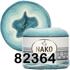 Пряжа Nako ANGORA LUKS COLOR 82364 бирюзово-белый