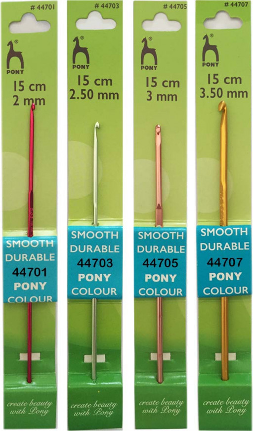 КРЮЧОК ВЯЗАЛЬНЫЙ ЦВЕТНОЙ PONY