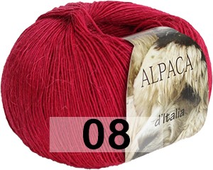 Пряжа Сеам Alpaca Italia 08 красно-малиновый