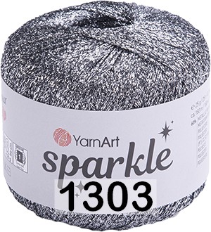 Пряжа YarnArt Sparkle 1303 черный-серебро