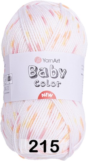 Пряжа YarnArt Baby Color 215 молочный- желтый-красный