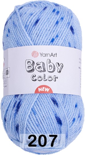 Пряжа YarnArt Baby Color 207 голубой- синий-т.голубой