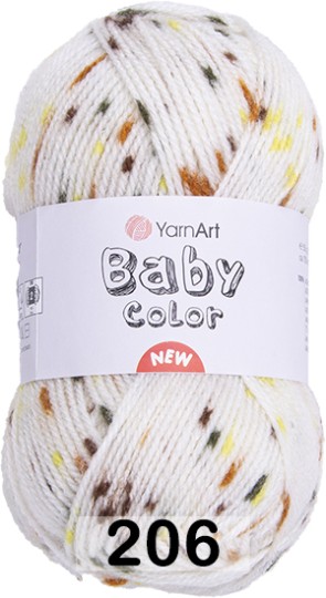 Пряжа YarnArt Baby Color 206 молочный- желт-кор-черн-т.оранж.