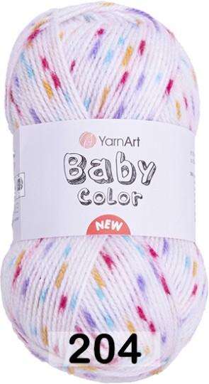 Пряжа YarnArt Baby Color 204 бл.роз-красн-голубой-фиолет-желт