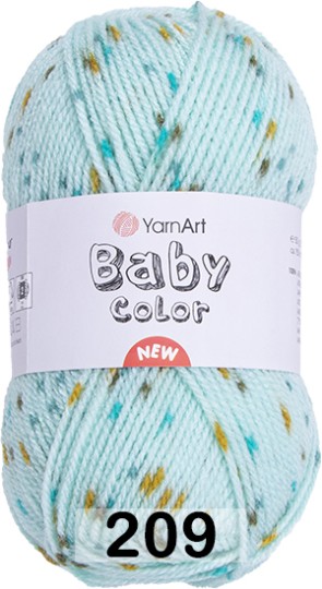 Пряжа YarnArt Baby Color 209 бирюзовый- коричн-желт