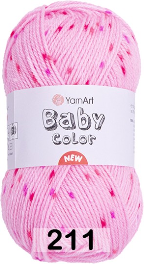 Пряжа YarnArt Baby Color 211 розовый- малин-т.розовый