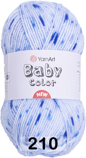 Пряжа YarnArt Baby Color 210 белый- т.синий-синий-голубой