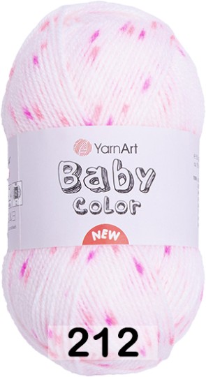 Пряжа YarnArt Baby Color 212 бл.розовый- фуксия-роз.неон
