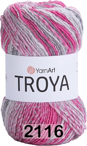 Пряжа YarnArt Troya 2116 розовый-св.серый-серый