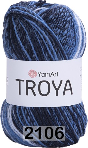 Пряжа YarnArt Troya 2106 т.синий-т.голубой-белый