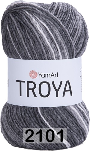Пряжа YarnArt Troya 2101 т.серый-серый-белый