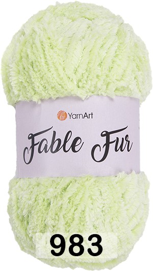 Пряжа YarnArt Fable Fur 983 салатовый