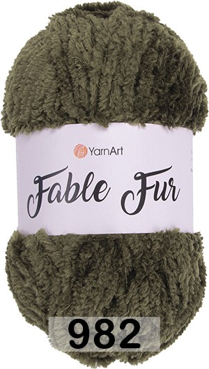 Пряжа YarnArt Fable Fur 982 хаки