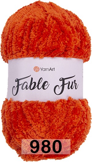 Пряжа YarnArt Fable Fur 980 оранжевый