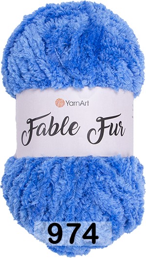 Пряжа YarnArt Fable Fur 974 т.голубой