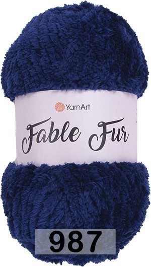 Пряжа YarnArt Fable Fur 987 синий