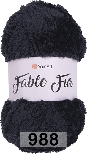 Пряжа YarnArt Fable Fur 988 черный
