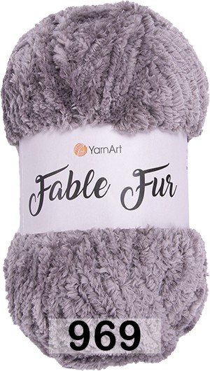 Пряжа YarnArt Fable Fur 969 стальной
