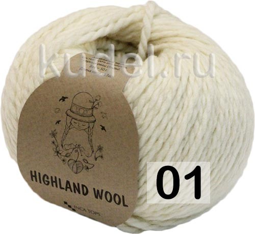 Пряжа Сеам Highland Wool 01 натуральный