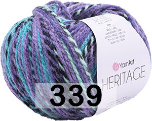 Пряжа YarnArt Heritage 339 фиолет.салат.