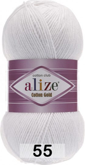 Пряжа Alize Cotton Gold 55 белый