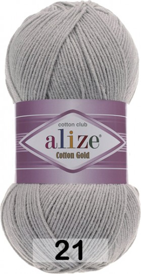 Пряжа Alize Cotton Gold 21 серый меланж