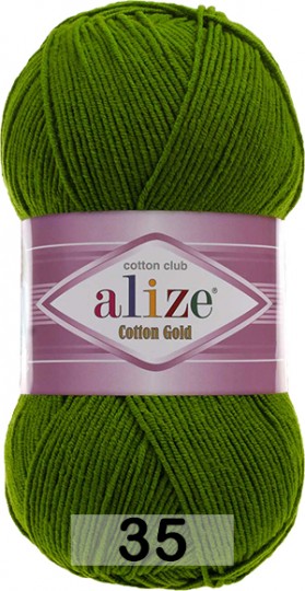 Пряжа Alize Cotton Gold 35 зеленый